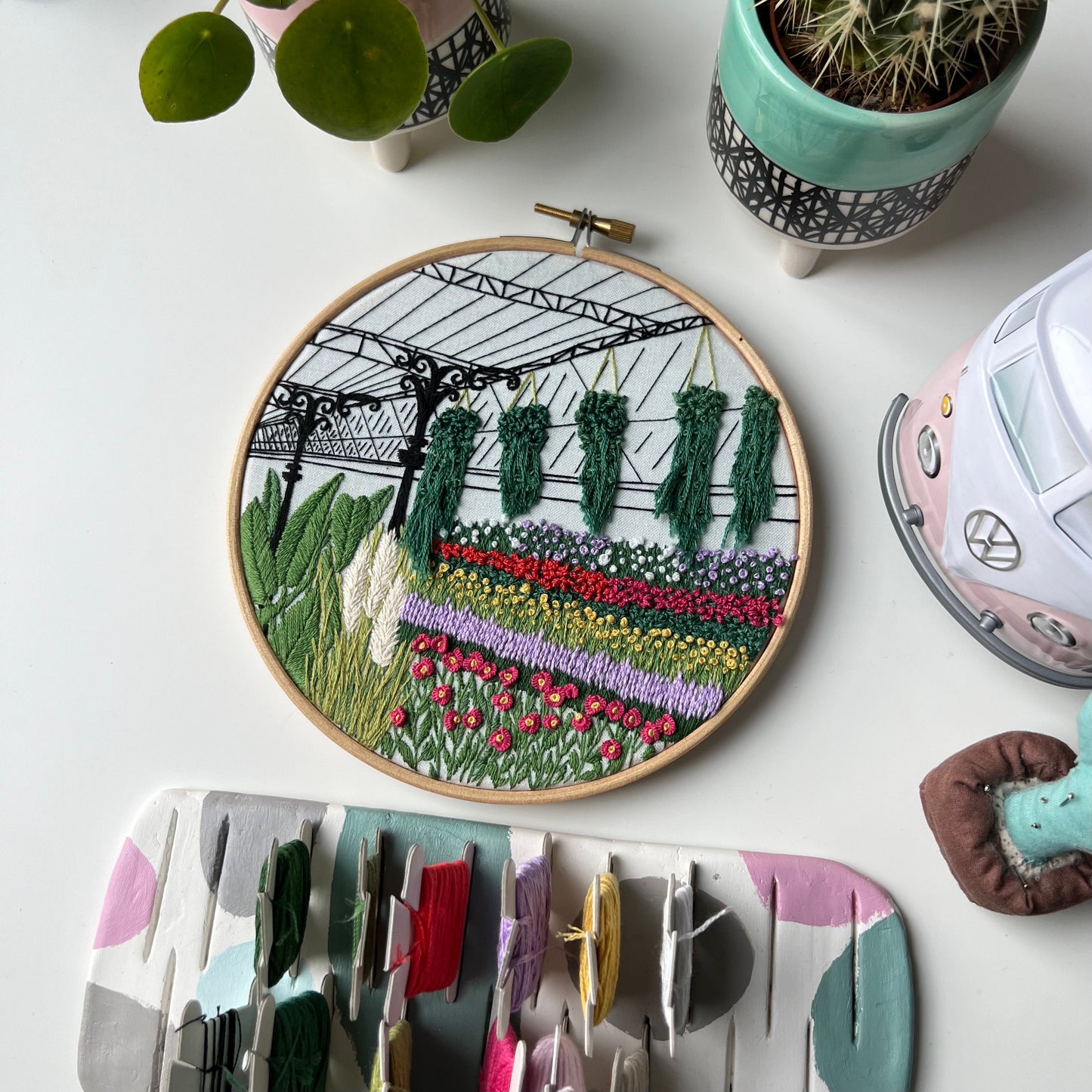 Paris, France, Flower Market - Hand Embroidery Pattern (PDF)