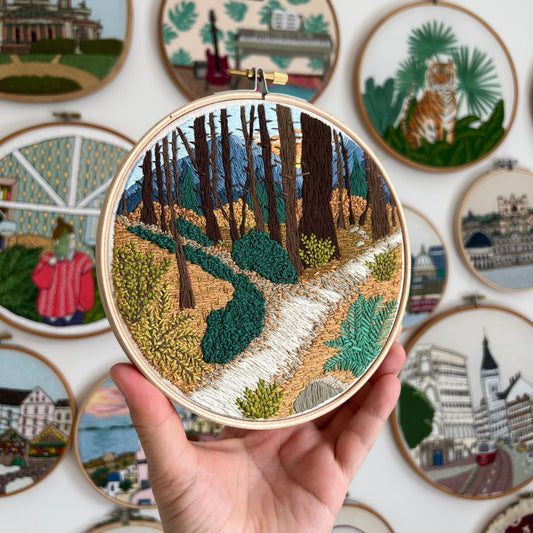 The road not taken - Hand Embroidery Pattern (PDF) faimyxstitch.com