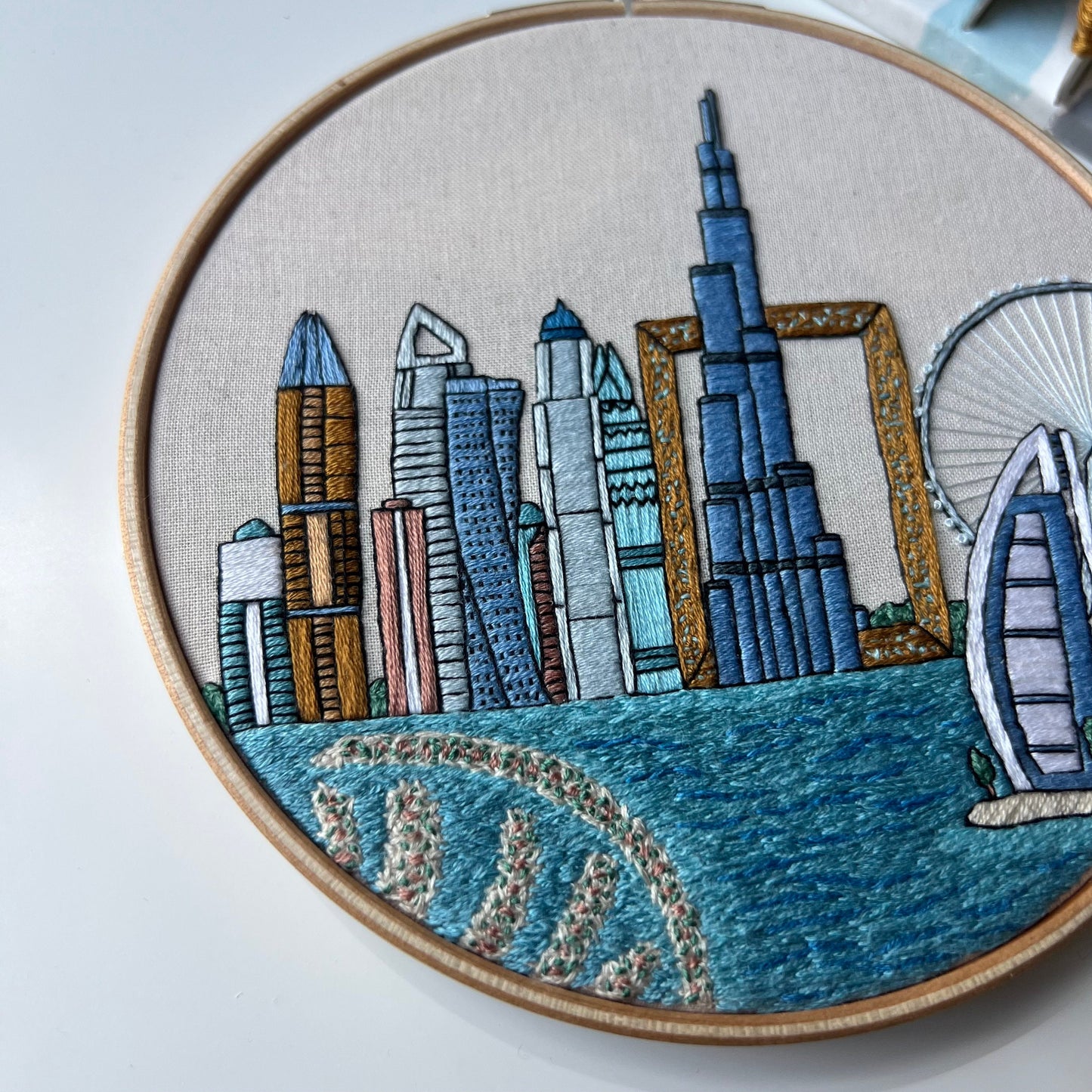 Dubai, United Arab Emirates, Architecture - Hand Embroidery Pattern (PDF)