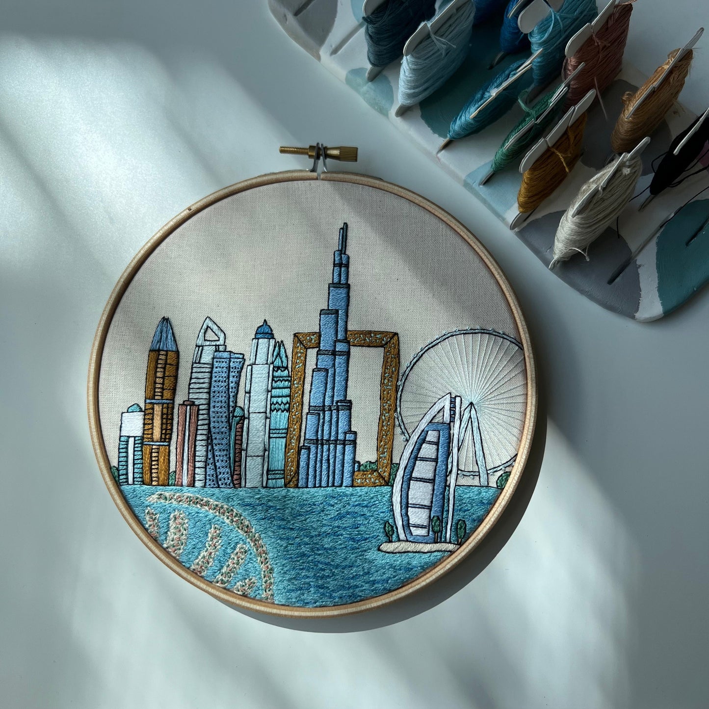 Dubai, United Arab Emirates, Architecture - Hand Embroidery Pattern (PDF)