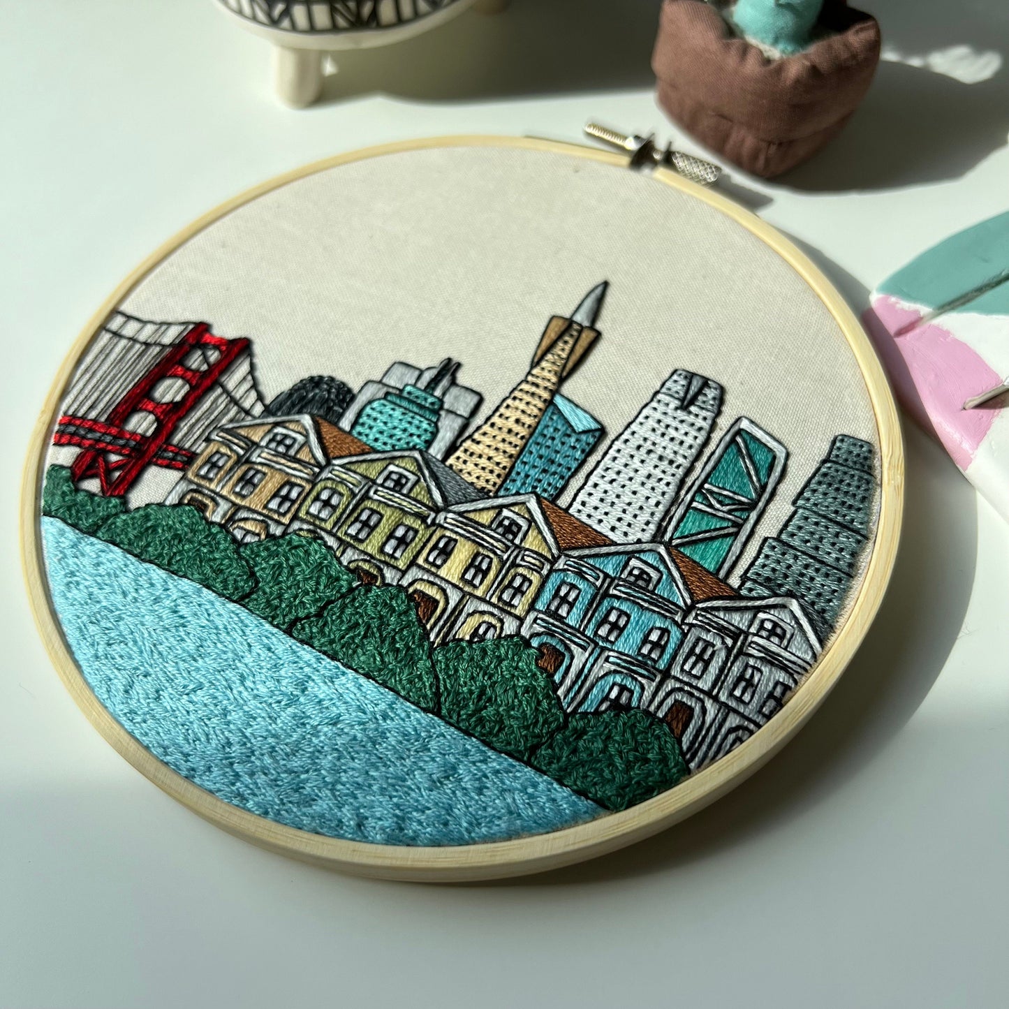 San Francisco, CA, Skyline - Hand Embroidery Pattern (PDF)