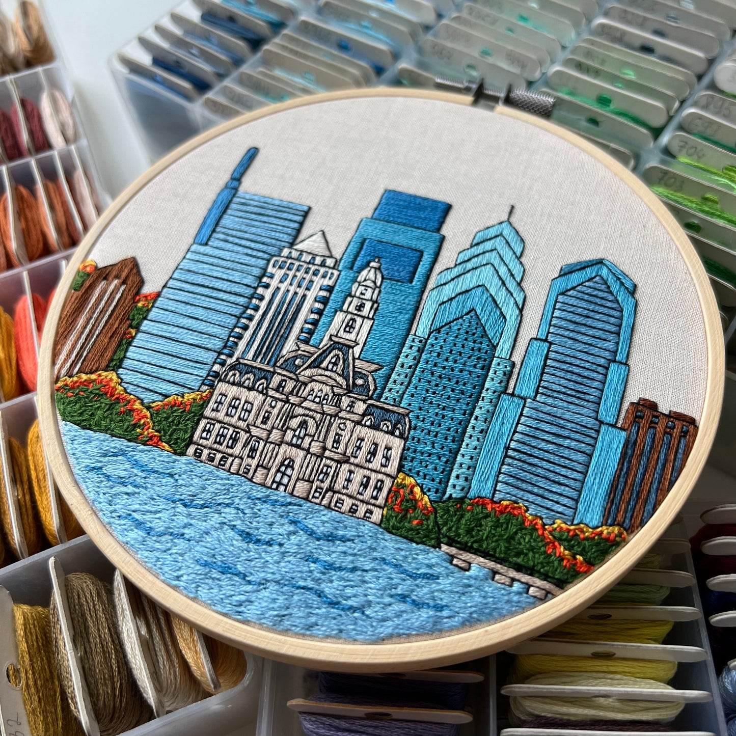 Philadelphia, PA, Architecture - Hand Embroidery Pattern (PDF)