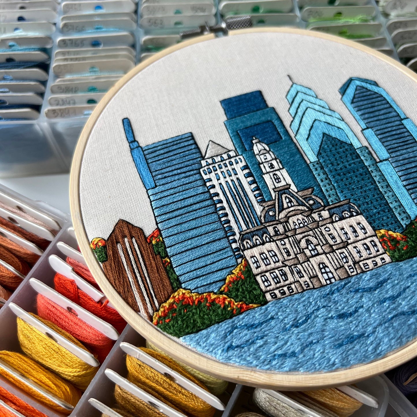 Philadelphia, PA, Architecture - Hand Embroidery Pattern (PDF)