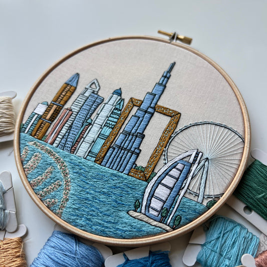 Dubai, United Arab Emirates, Architecture - Hand Embroidery Pattern (PDF)
