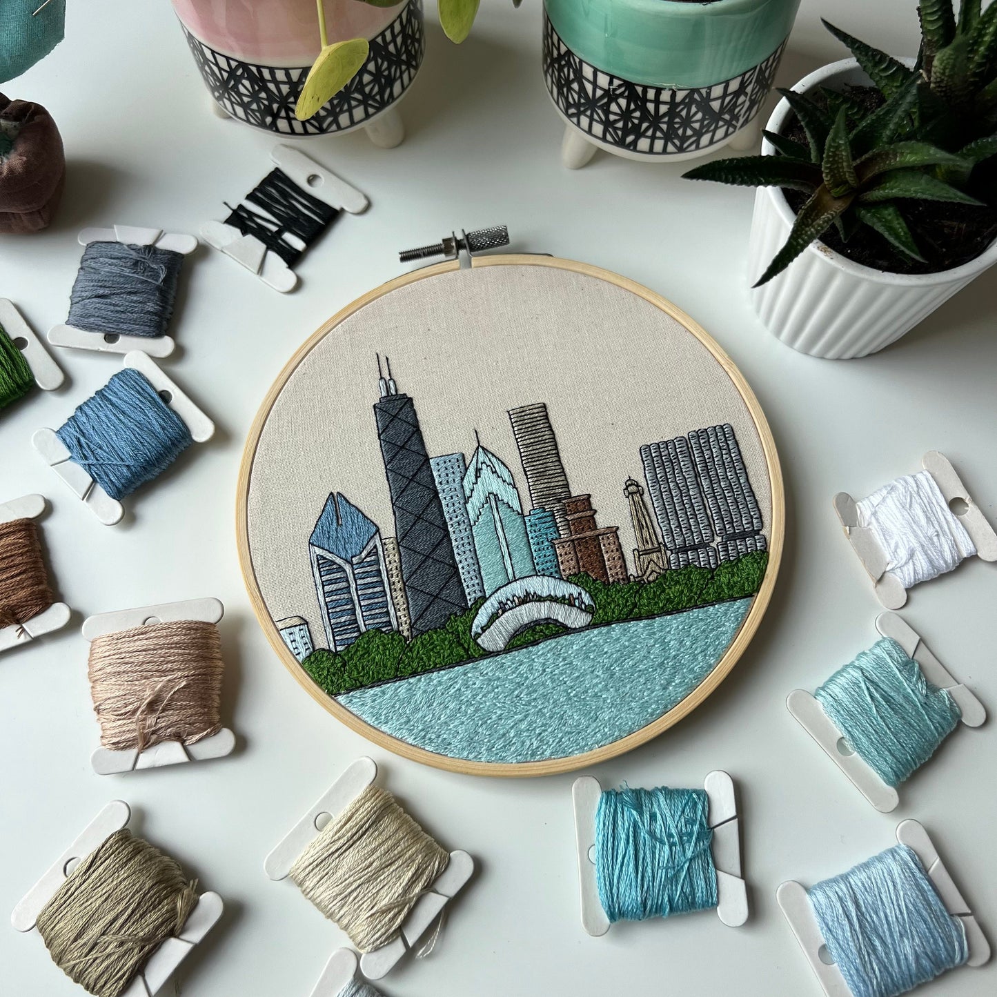 Chicago, IL, Landmarks - Hand Embroidery Pattern (PDF)