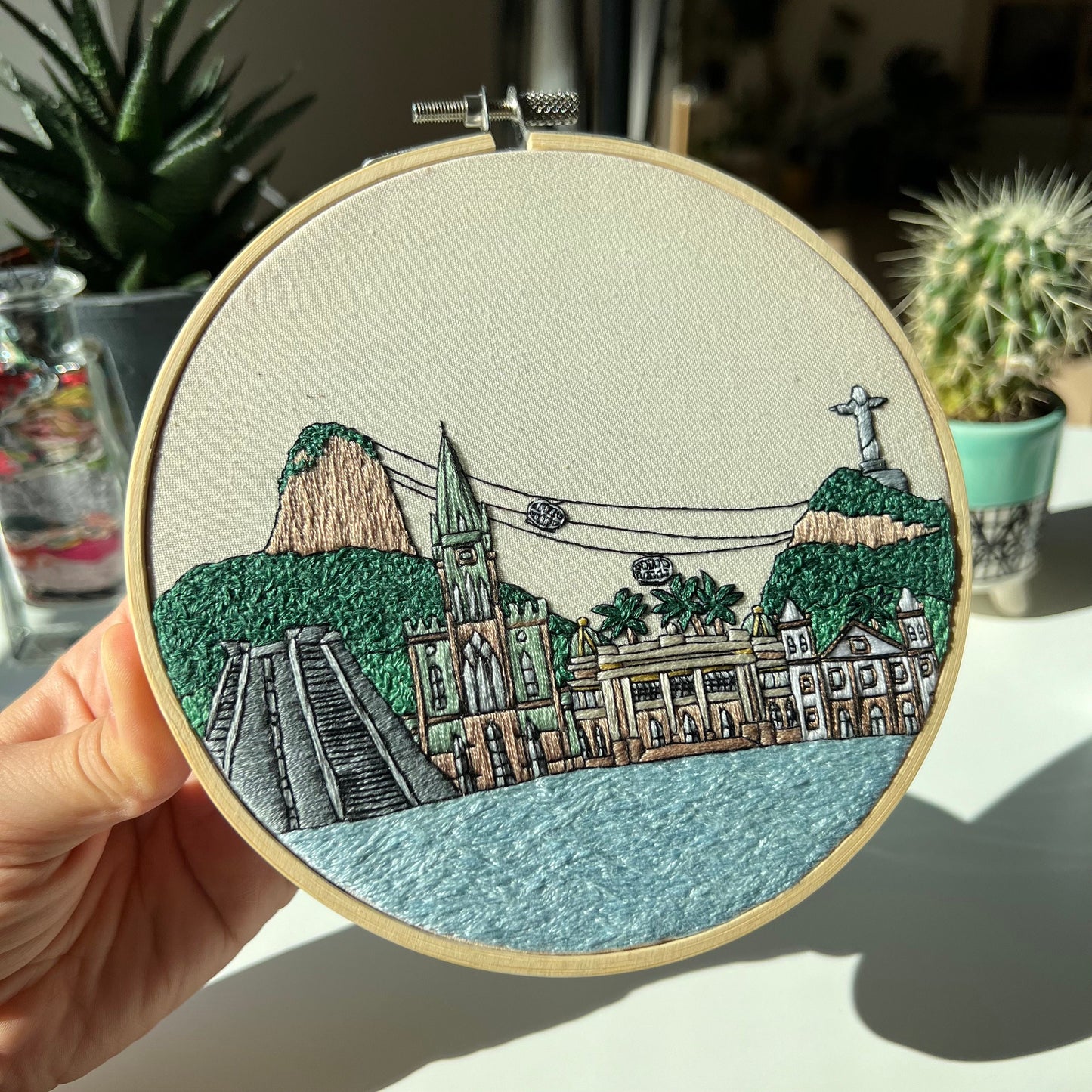 Rio de Janeiro, Brazil, Cityscape - Hand Embroidery Pattern (PDF)