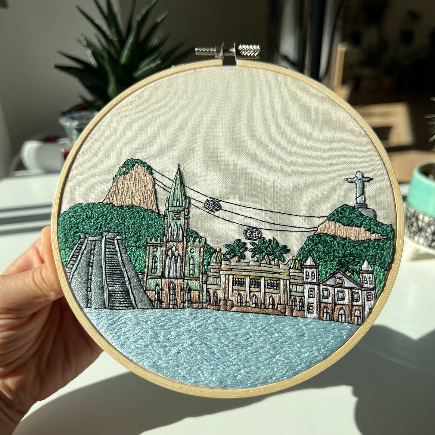 Rio de Janeiro, Brazil, Cityscape - Hand Embroidery Pattern (PDF)