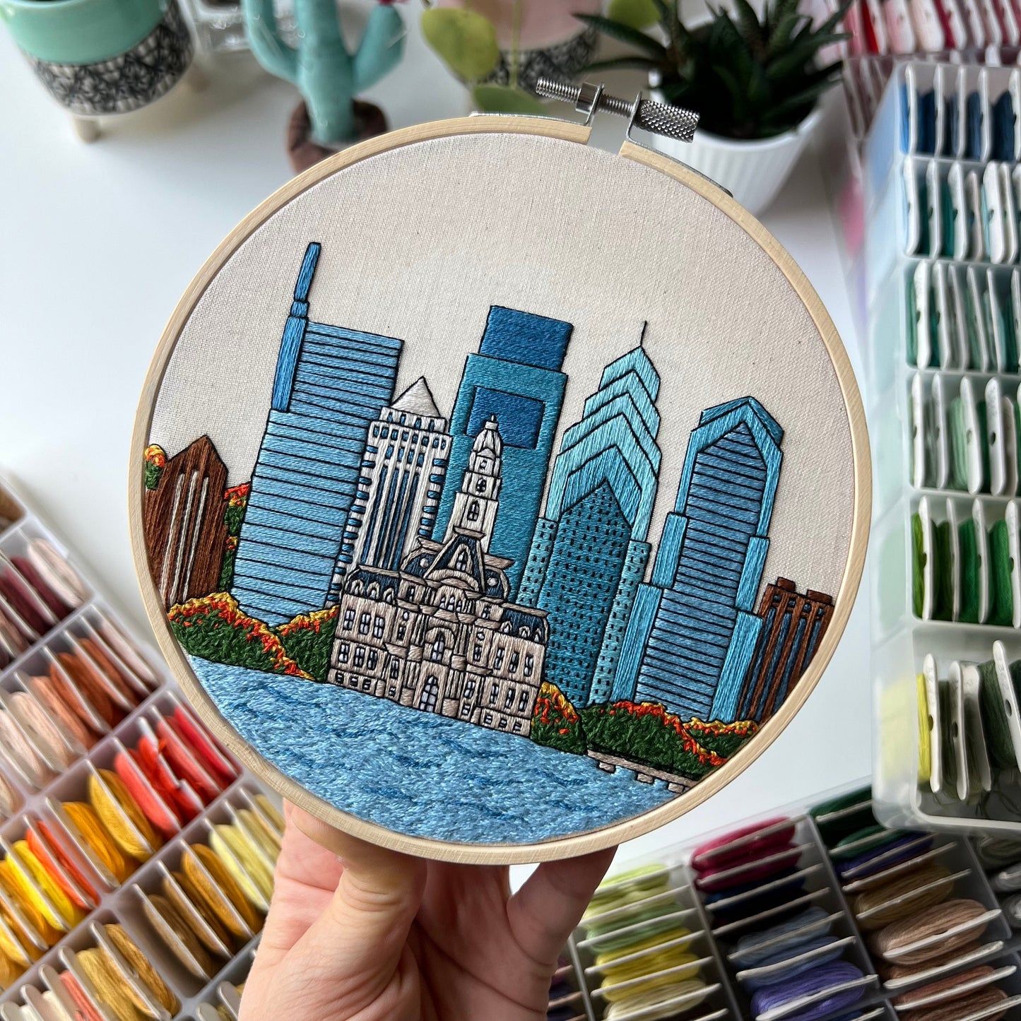 Philadelphia, PA, Architecture - Hand Embroidery Pattern (PDF)