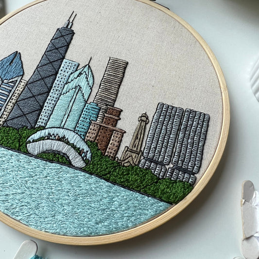 Chicago, IL, Landmarks - Hand Embroidery Pattern (PDF)