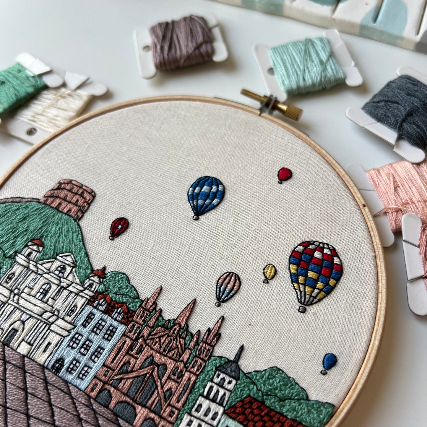 Vilnius, Lithuania, Cityscape - Hand Embroidery Pattern (PDF)