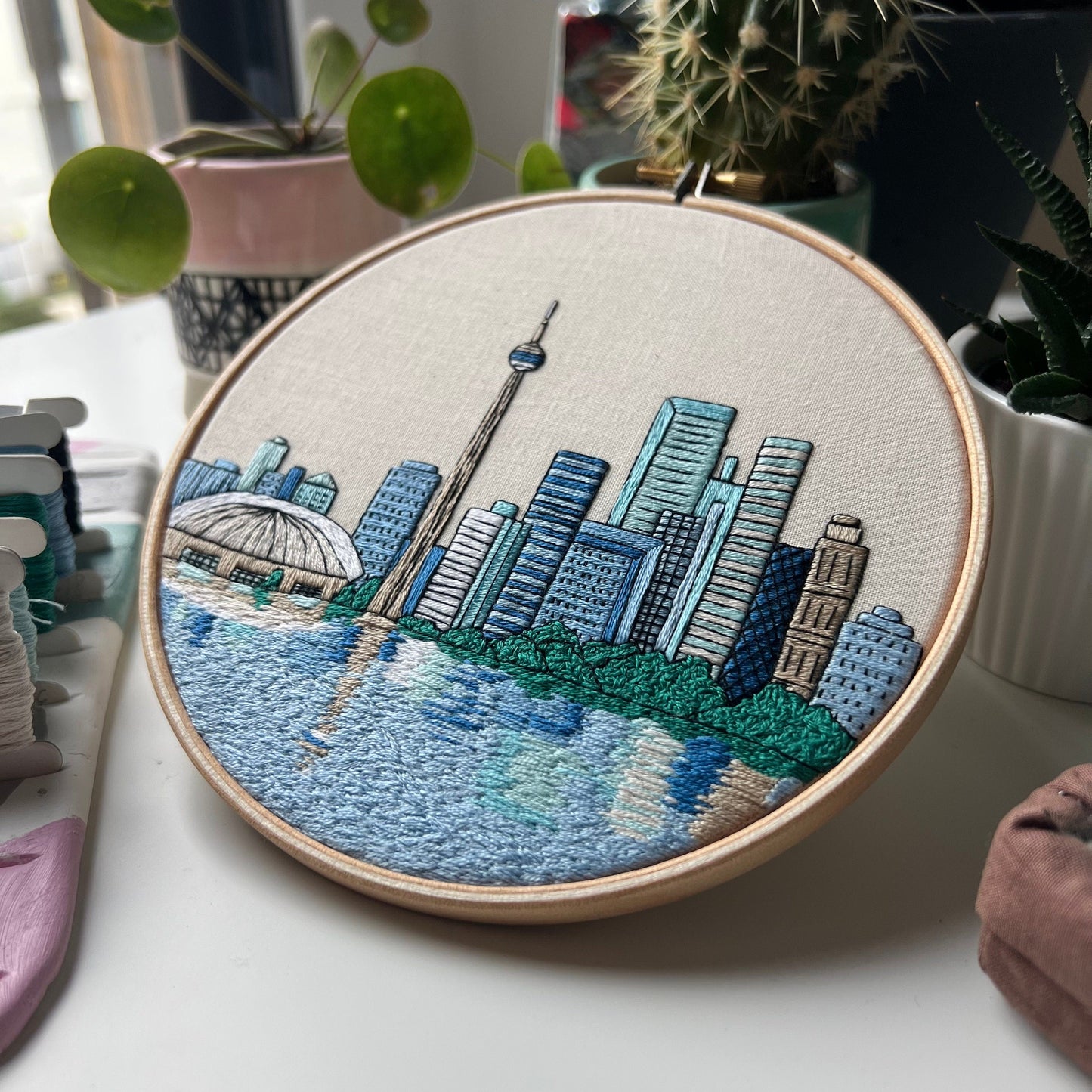 Toronto, Canada, Cityscape - Hand Embroidery Pattern (PDF) faimyxstitch.com