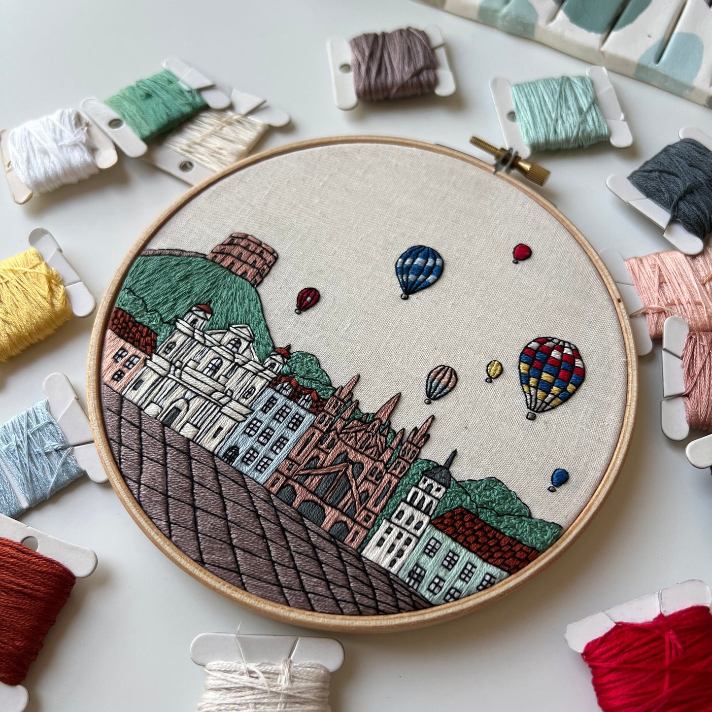 Vilnius, Lithuania, Cityscape - Hand Embroidery Pattern (PDF)