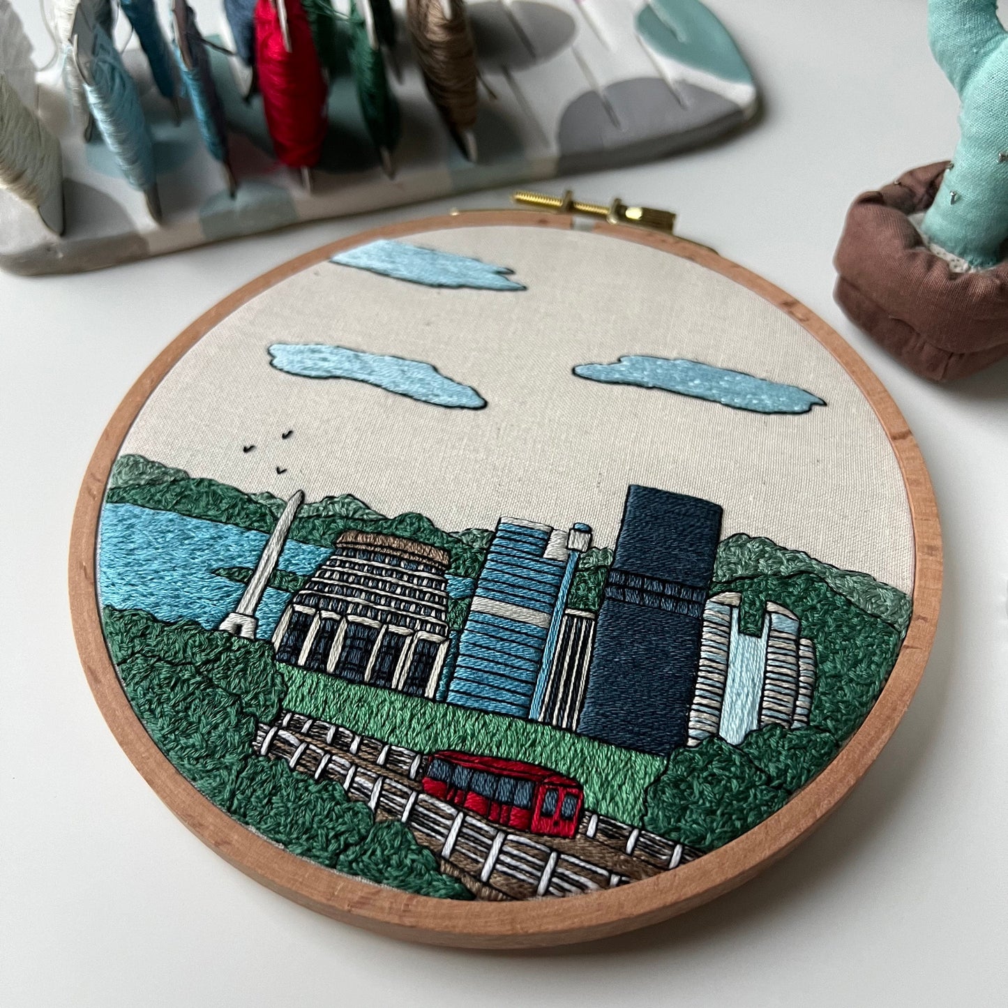 Wellington, New Zealand, Cityscape - Hand Embroidery Pattern (PDF)