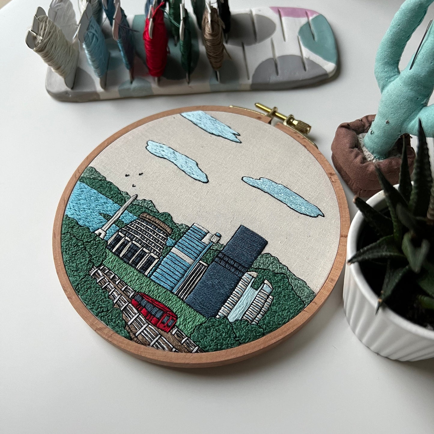 Wellington, New Zealand, Cityscape - Hand Embroidery Pattern (PDF)
