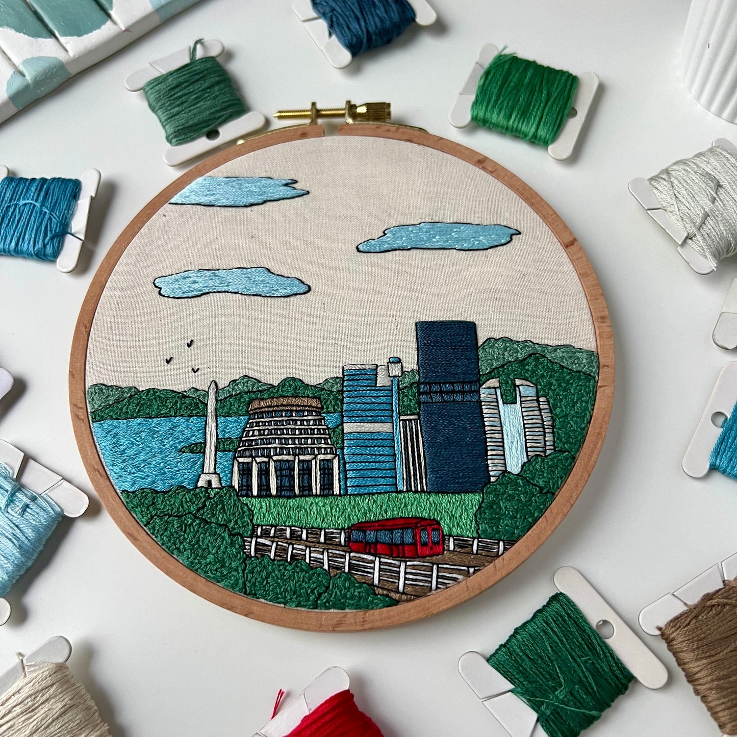 Wellington, New Zealand, Cityscape - Hand Embroidery Pattern (PDF)