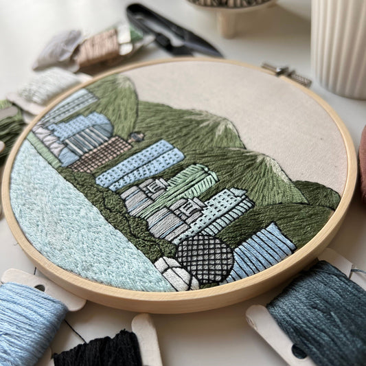 Vancouver, Canada, Cityscape - Hand Embroidery Pattern (PDF) faimyxstitch.com