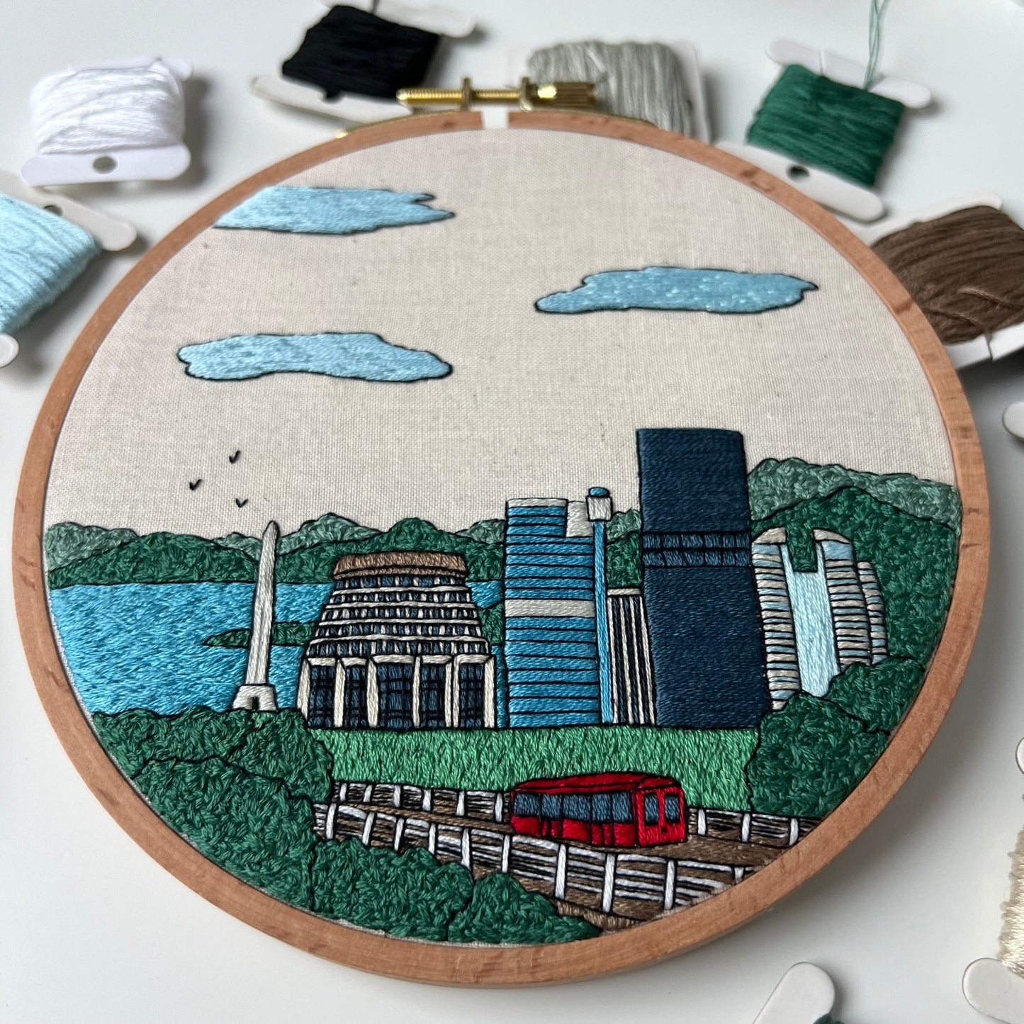 Wellington, New Zealand, Cityscape - Hand Embroidery Pattern (PDF)