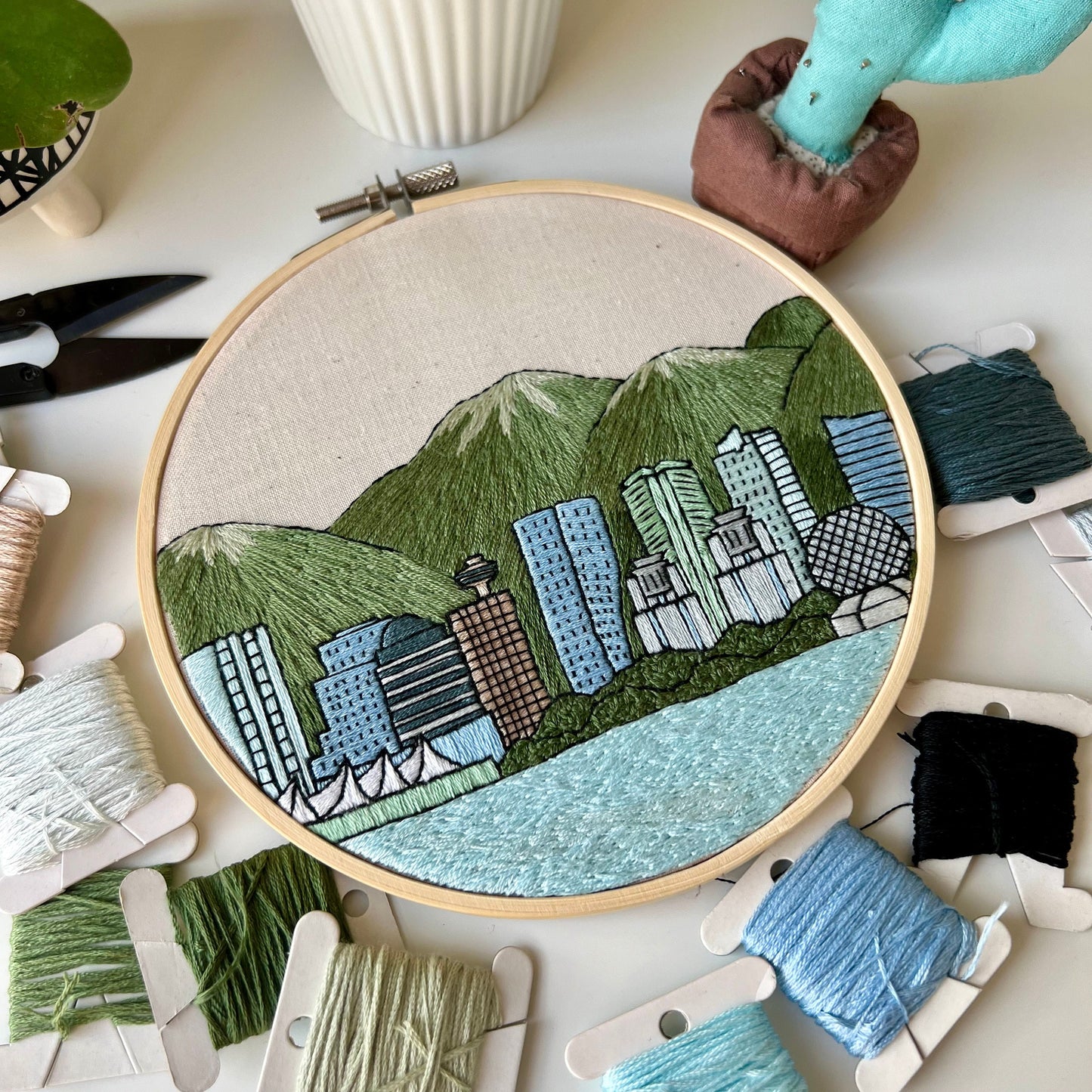 Vancouver, Canada, Cityscape - Hand Embroidery Pattern (PDF)