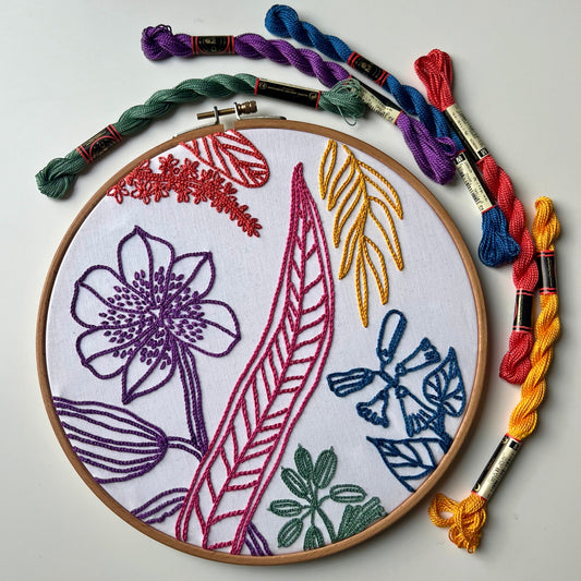 Florals - Chain stitch only - Hand Embroidery Pattern (PDF) faimyxstitch.com