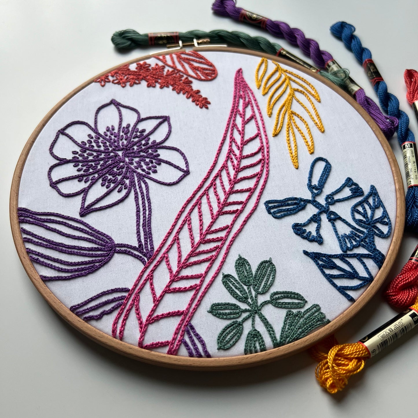 Florals - Chain stitch only - Hand Embroidery Pattern (PDF)