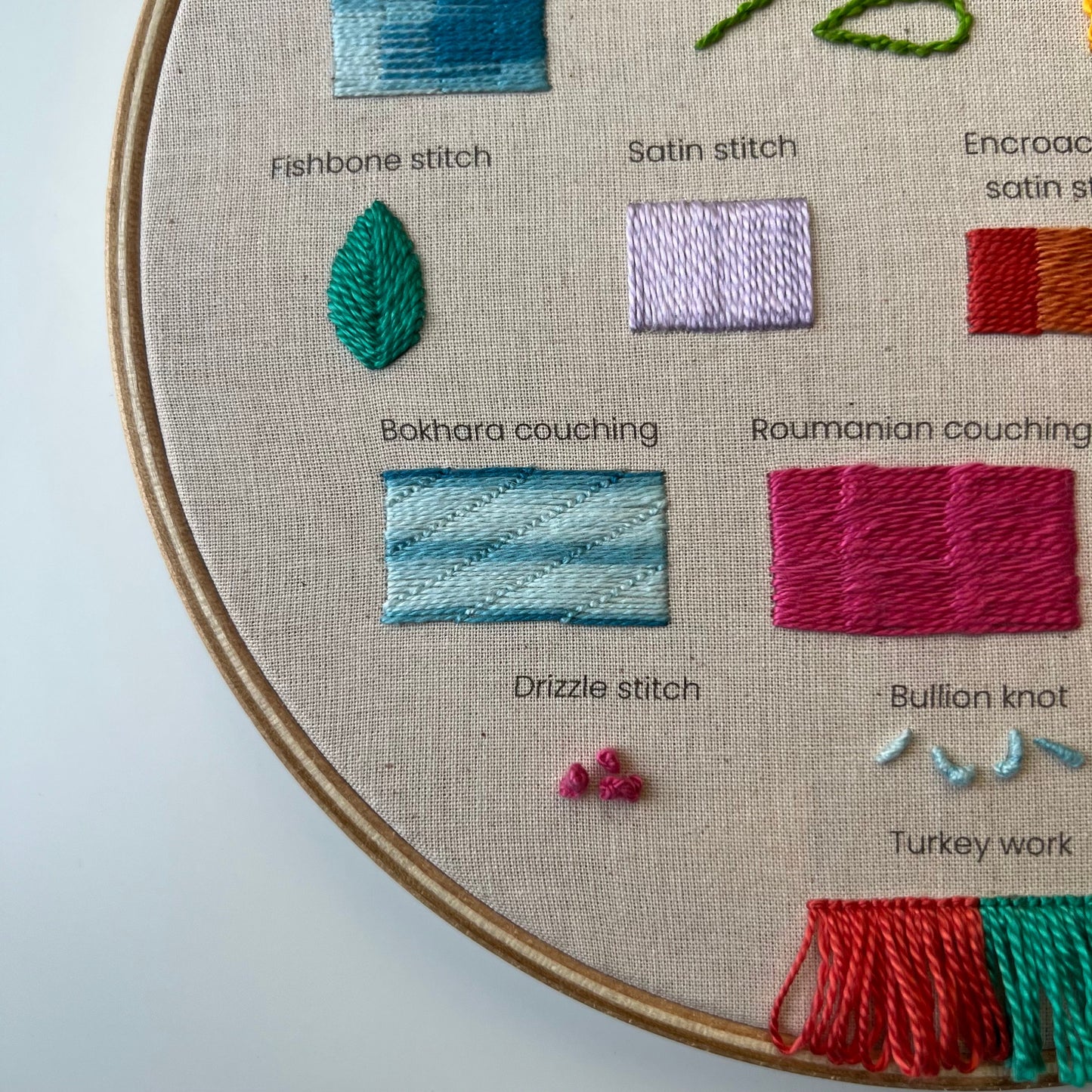 34 stitches: Stumpwork and Embroidery - Hand Embroidery Pattern (PDF)