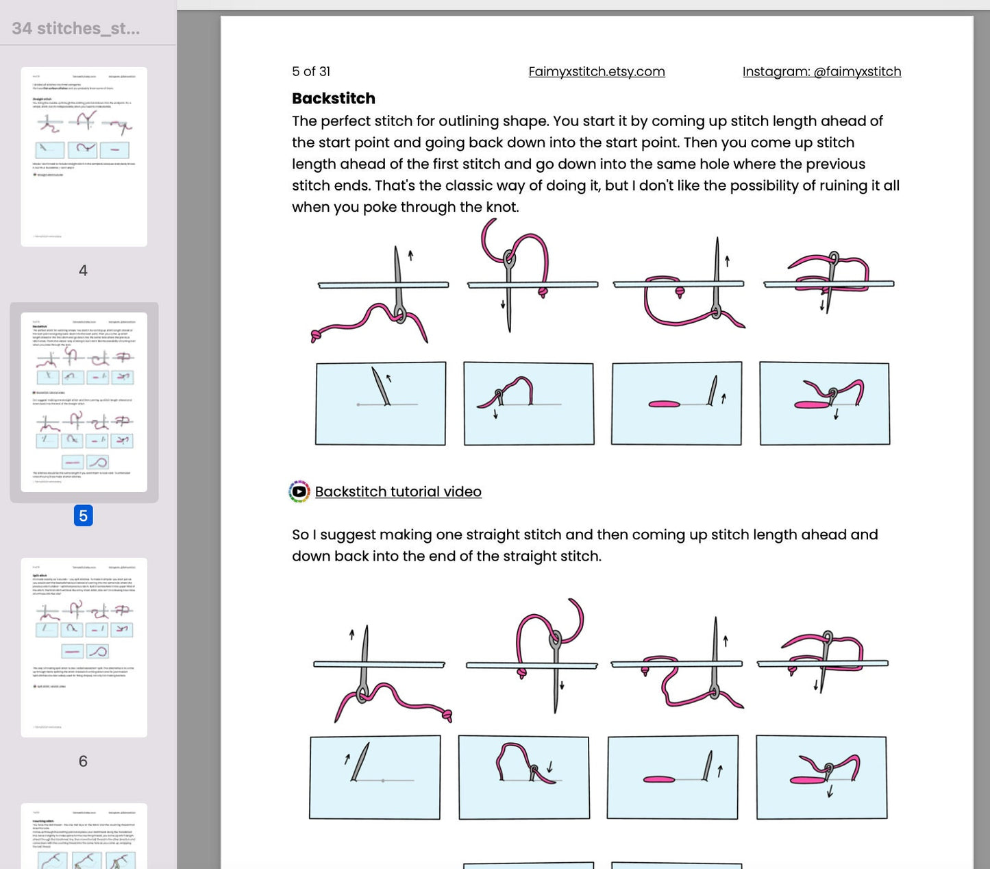 34 stitches: Stumpwork and Embroidery - Hand Embroidery Pattern (PDF)