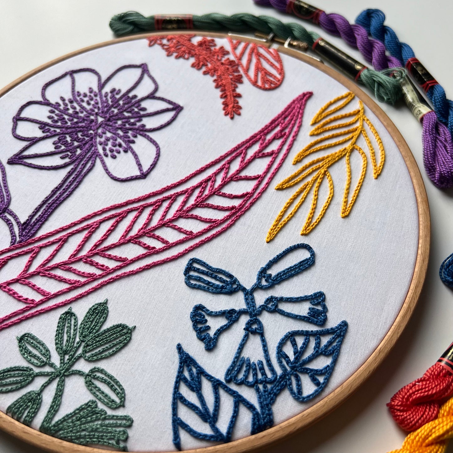 Florals - Chain stitch only - Hand Embroidery Pattern (PDF)