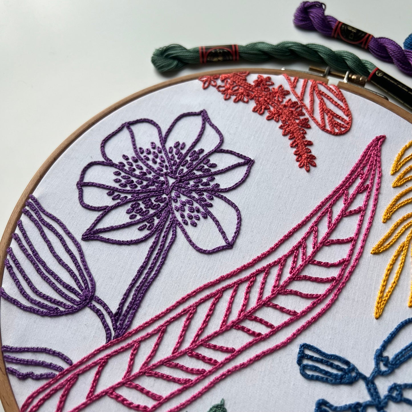 Florals - Chain stitch only - Hand Embroidery Pattern (PDF)