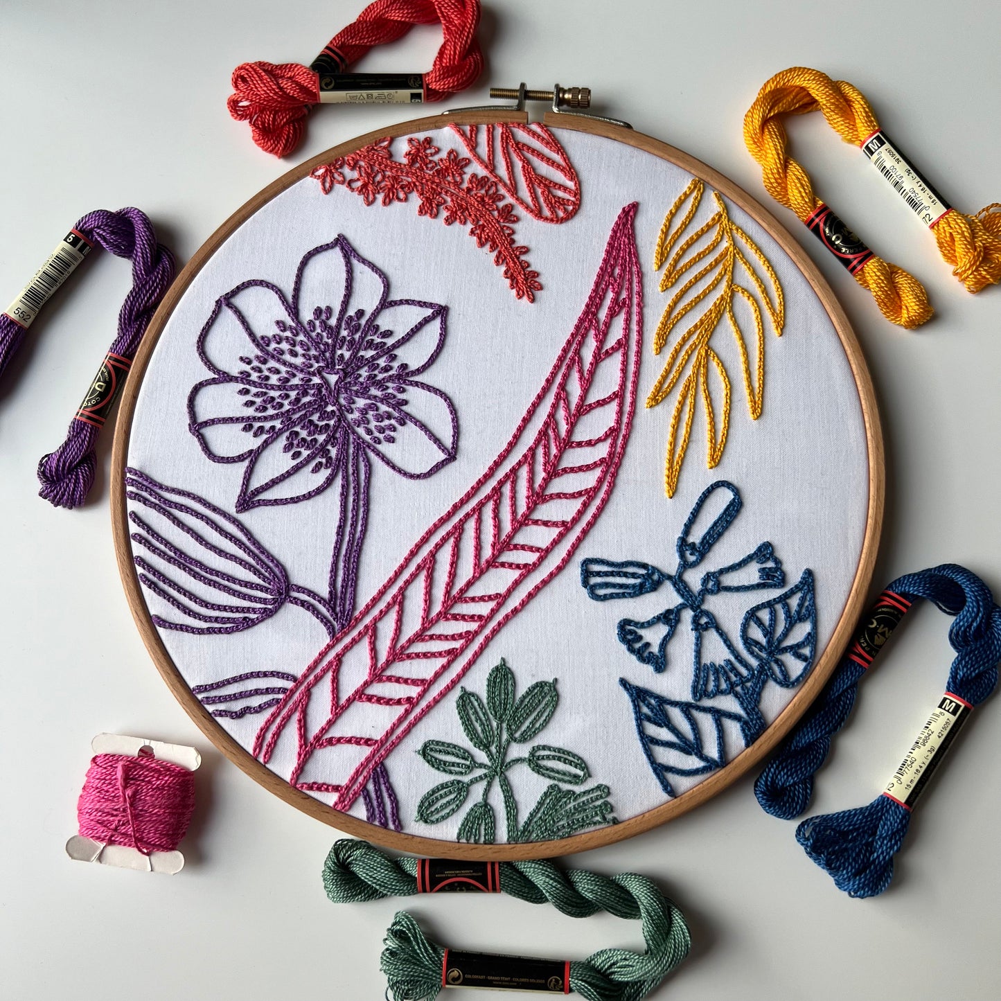 Florals - Chain stitch only - Hand Embroidery Pattern (PDF)