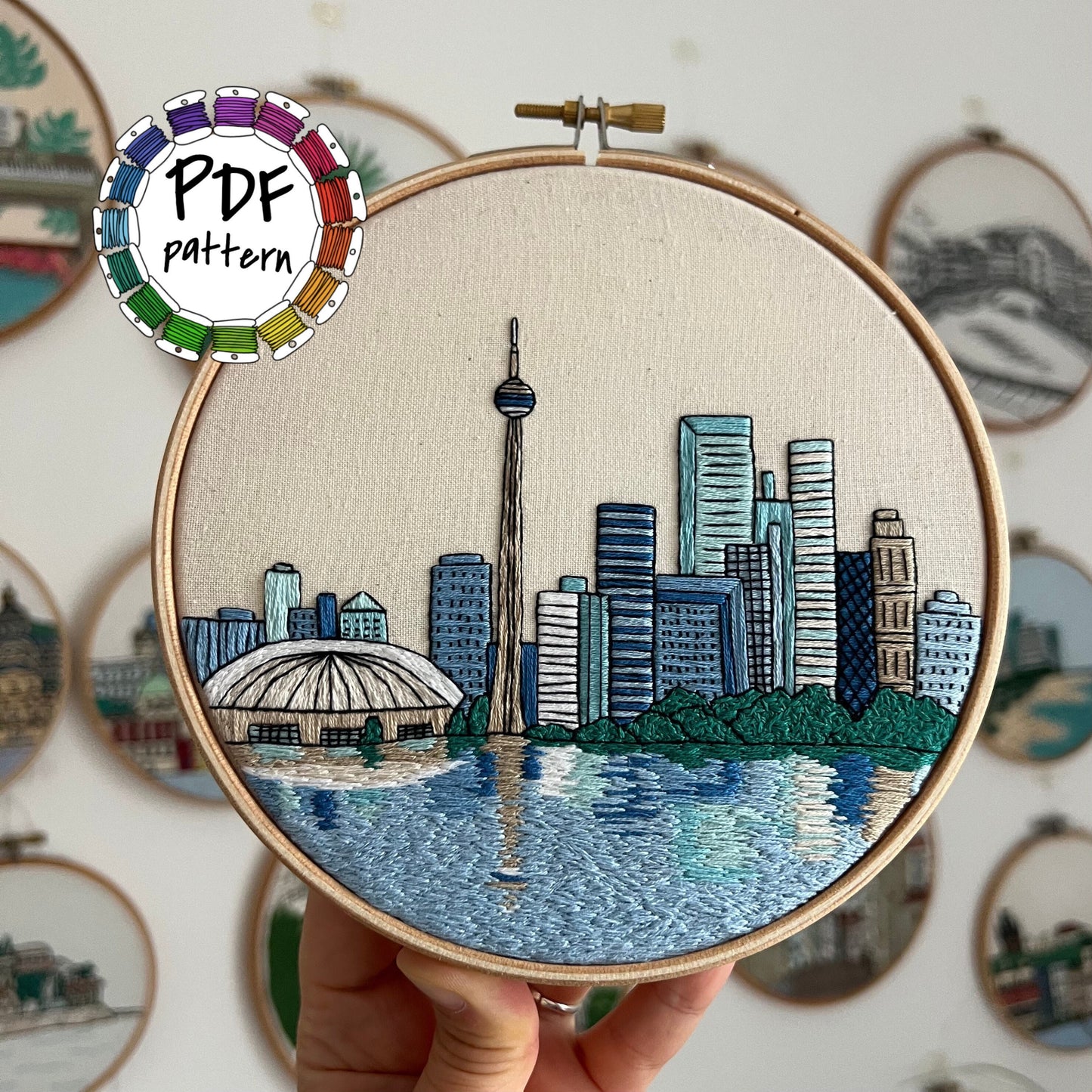 Toronto, Canada, Cityscape - Hand Embroidery Pattern (PDF)