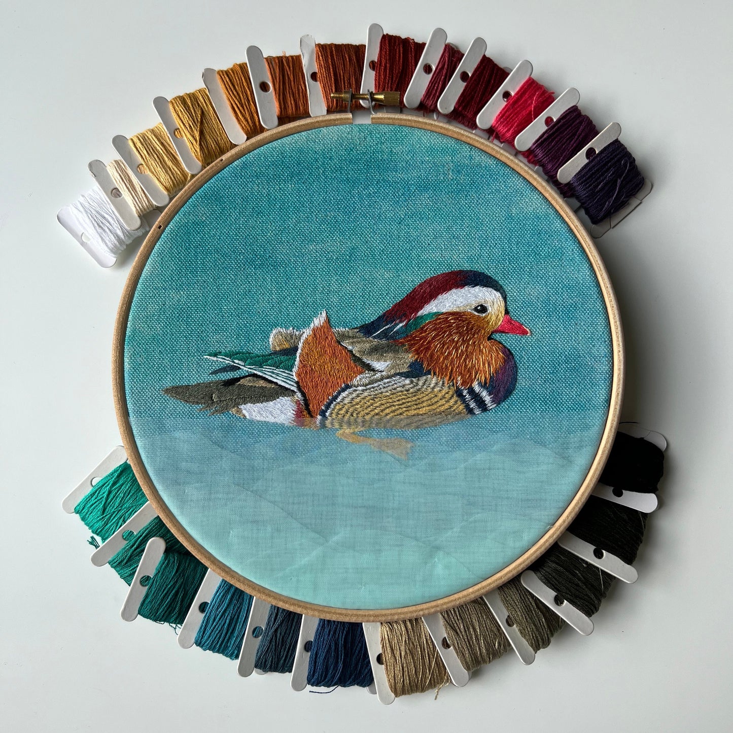 Mandarin Duck - Hand Embroidery Pattern (PDF)