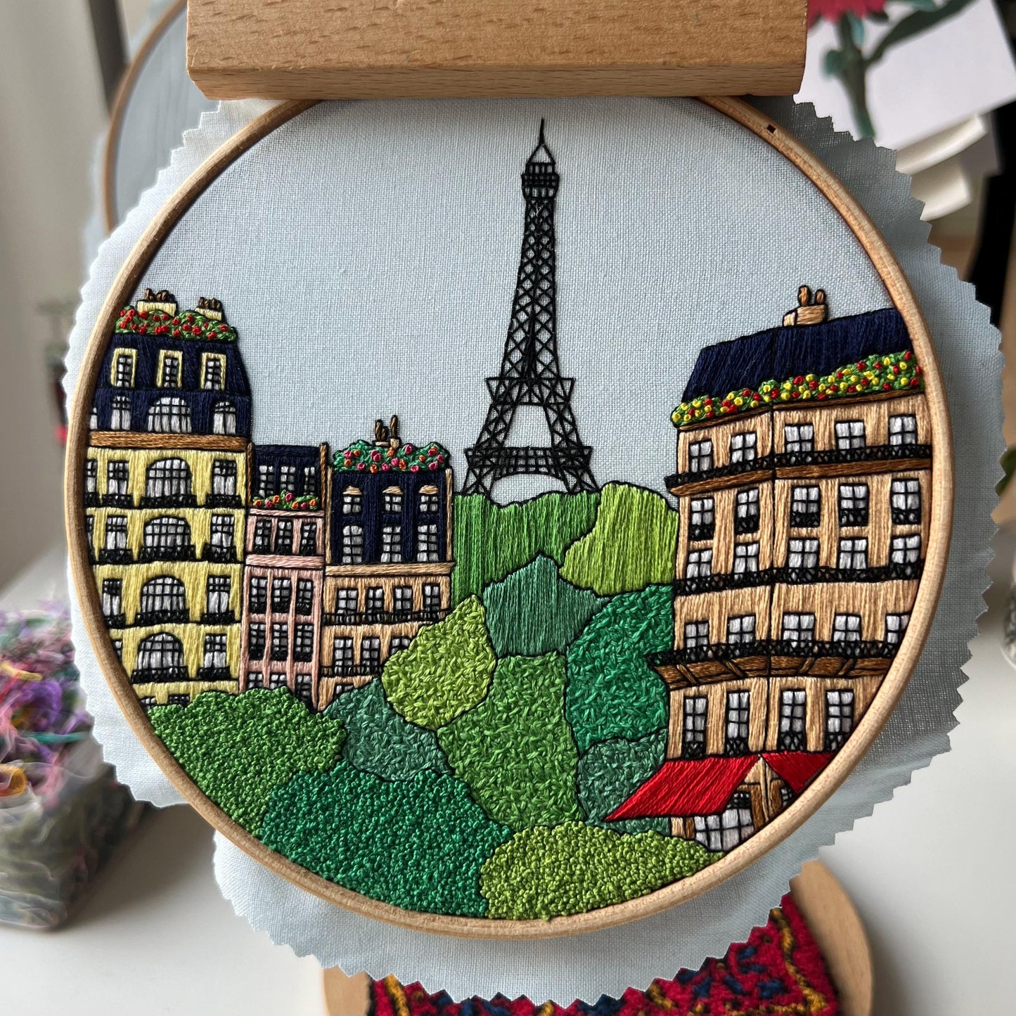 Paris, France, Cityscape - Hand Embroidery Pattern (PDF)