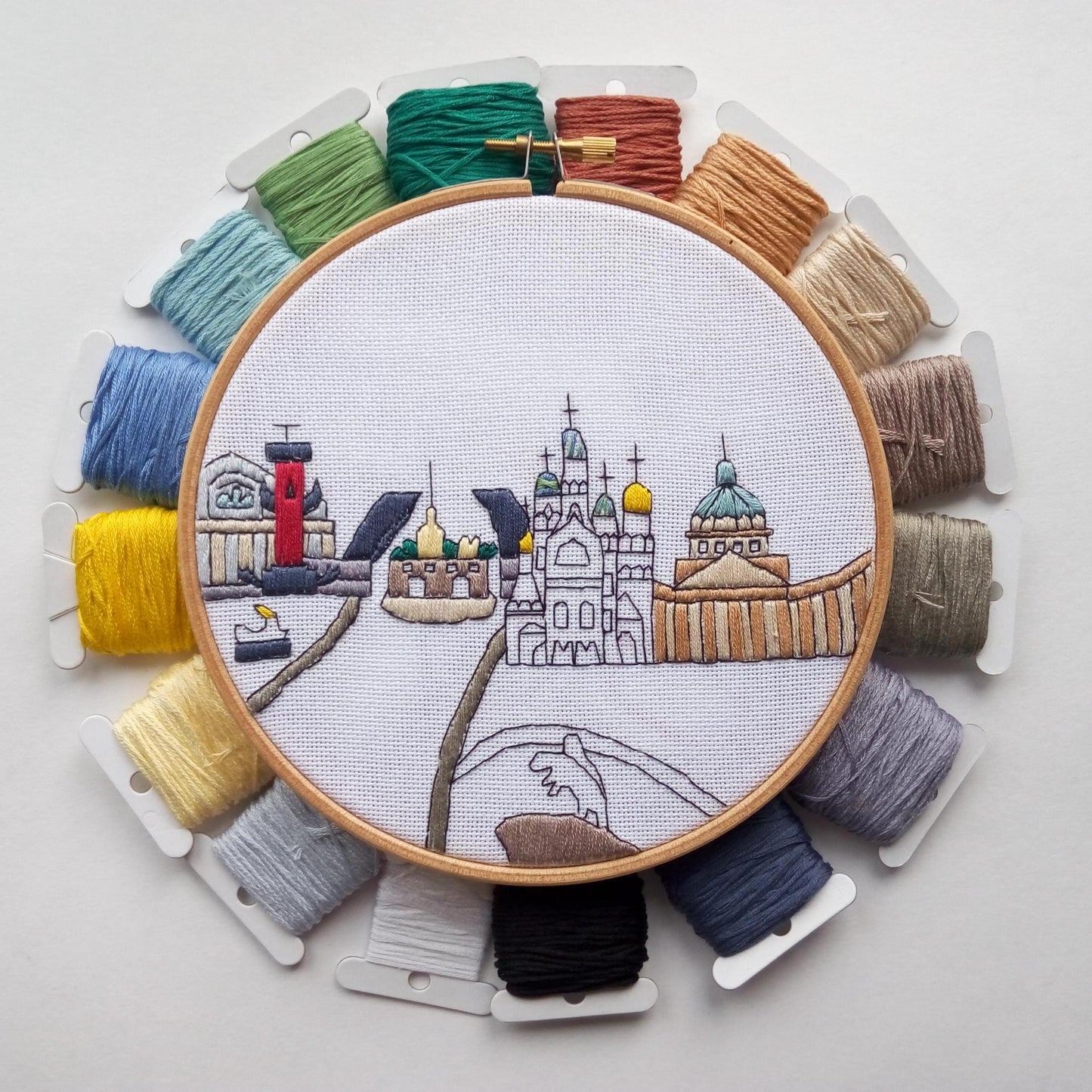 Saint Petersburg, Russia, Cityscape - Hand Embroidery Pattern (PDF) faimyxstitch.com