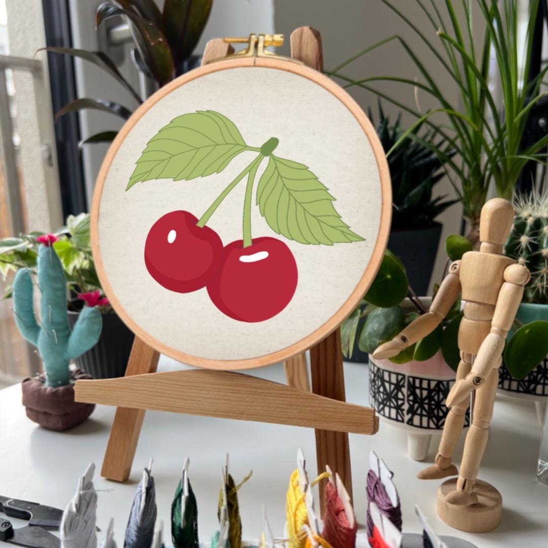Cherry - Hand Embroidery Pattern (PDF) faimyxstitch.com