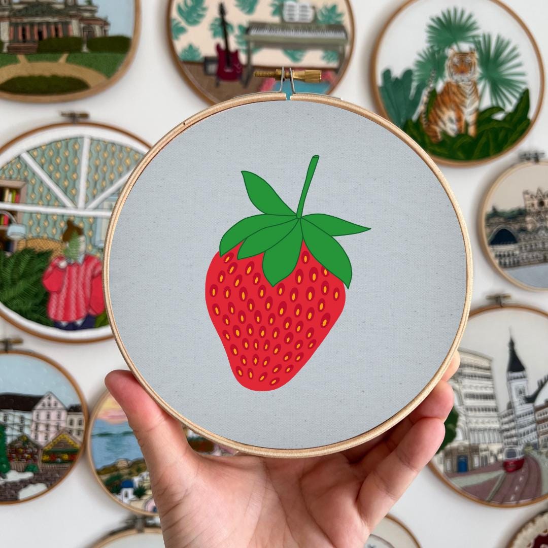 Strawberry - Hand Embroidery Pattern (PDF)