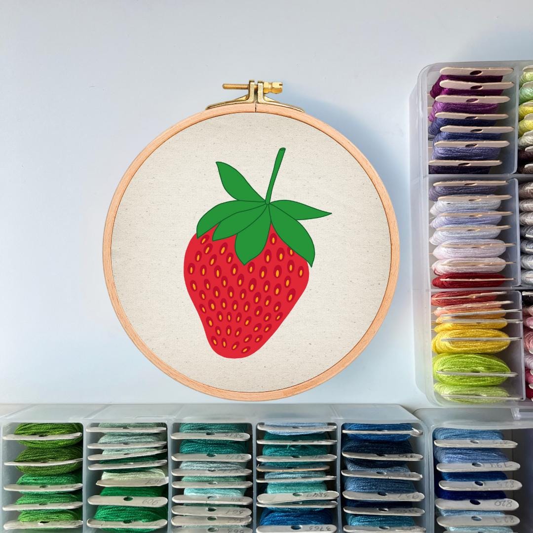 Strawberry - Hand Embroidery Pattern (PDF)