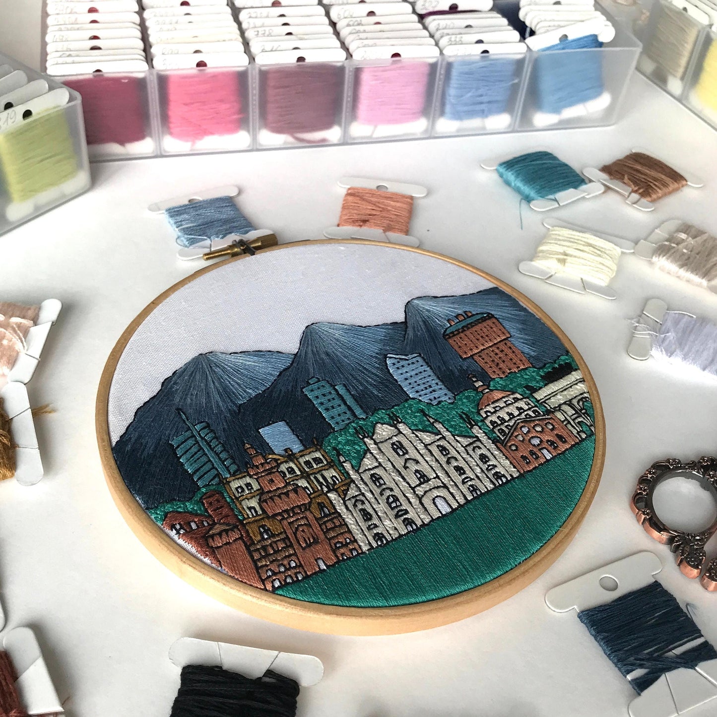 Milan, Italy, Architecture - Hand Embroidery Pattern (PDF)