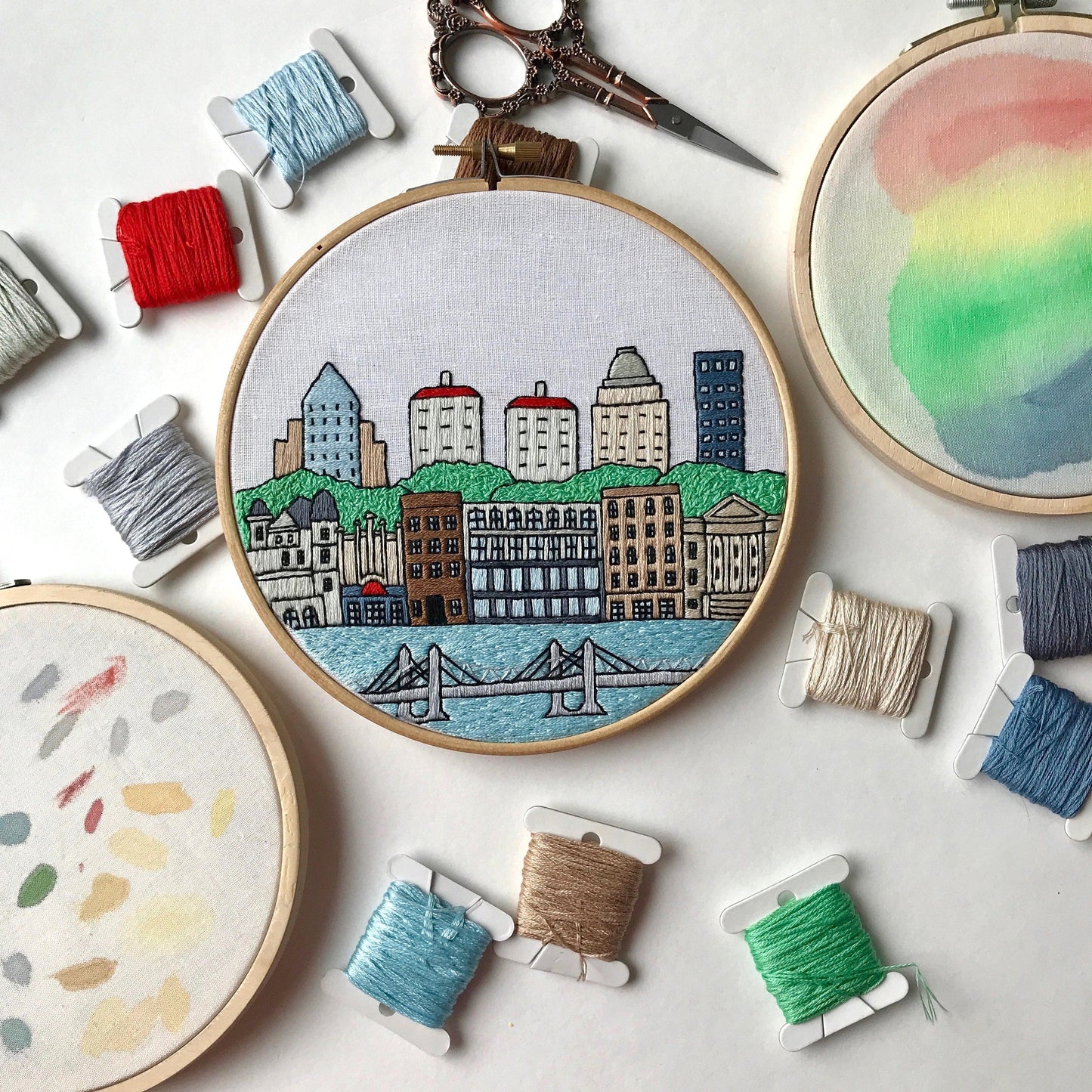 Louisville, KY, Cityscape - Hand Embroidery Pattern (PDF)