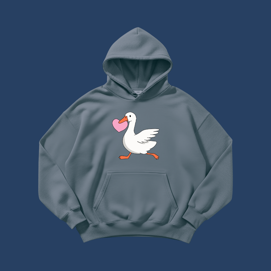 Valentine Goose with a heart - Hand Embroidery Pattern (PDF) faimyxstitch.com