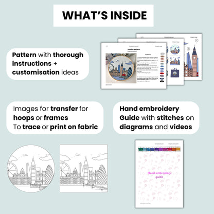 New Orleans, LA, Cityscape - Hand Embroidery Pattern (PDF)