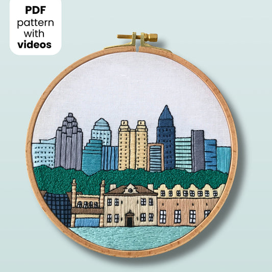 Atlanta, GA, Cityscape - Hand Embroidery Pattern (PDF)