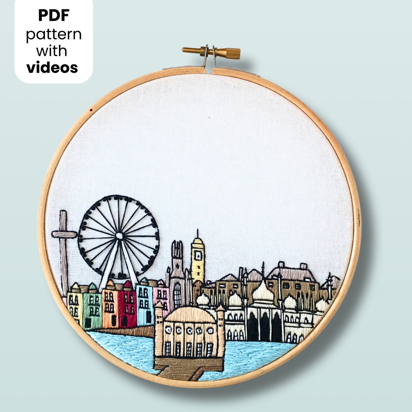 Brighton, UK, Landmarks - Hand Embroidery Pattern (PDF)