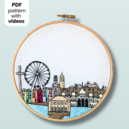 Brighton, UK, Landmarks - Hand Embroidery Pattern (PDF)