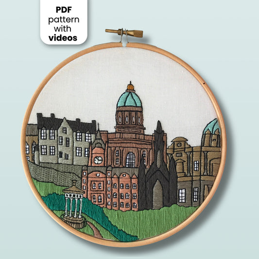 Edinburgh, Schottland, Stadtbild – Handstickmuster (PDF)