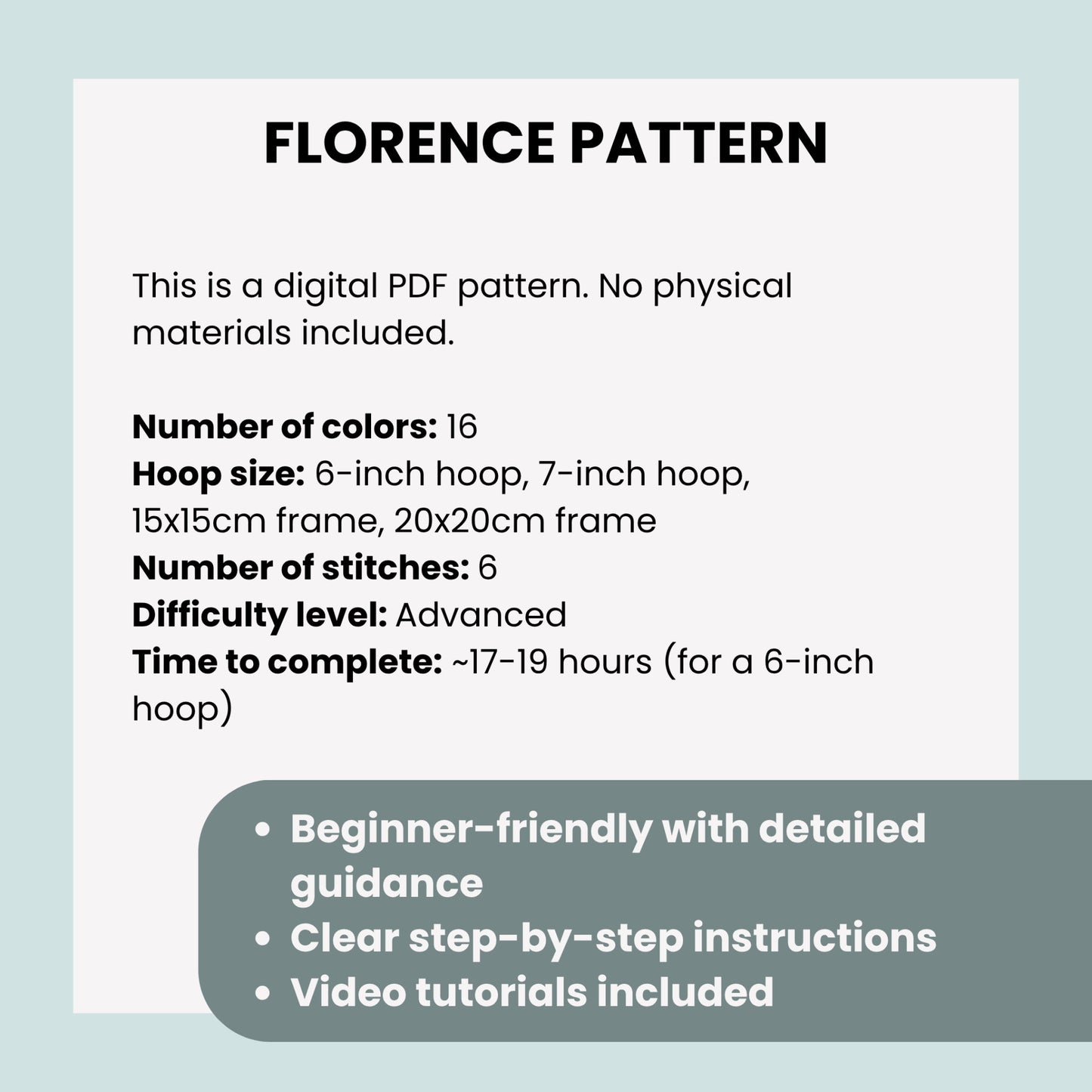 Florence, Italy, Cityscape - Hand Embroidery Pattern (PDF)