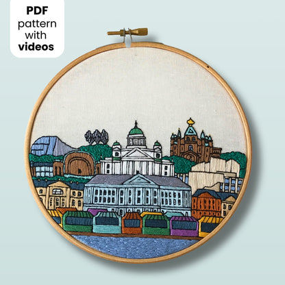 Helsinki, Finland, Architecture - Hand Embroidery Pattern (PDF)