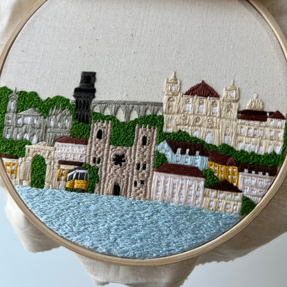 Lisbon, Portugal, Cityscape - Hand Embroidery Pattern (PDF)