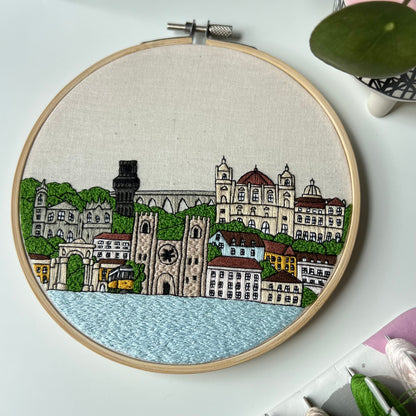 Lisbon, Portugal, Cityscape - Hand Embroidery Pattern (PDF)