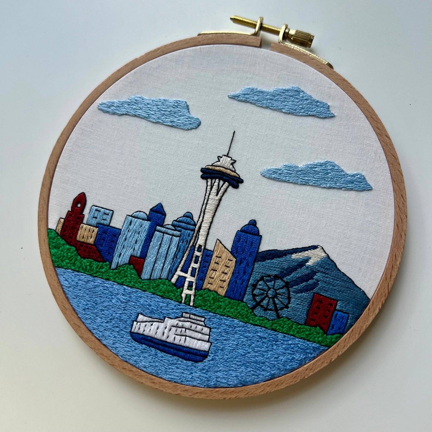 Seattle, WA, Skyline - Hand Embroidery Pattern (PDF)