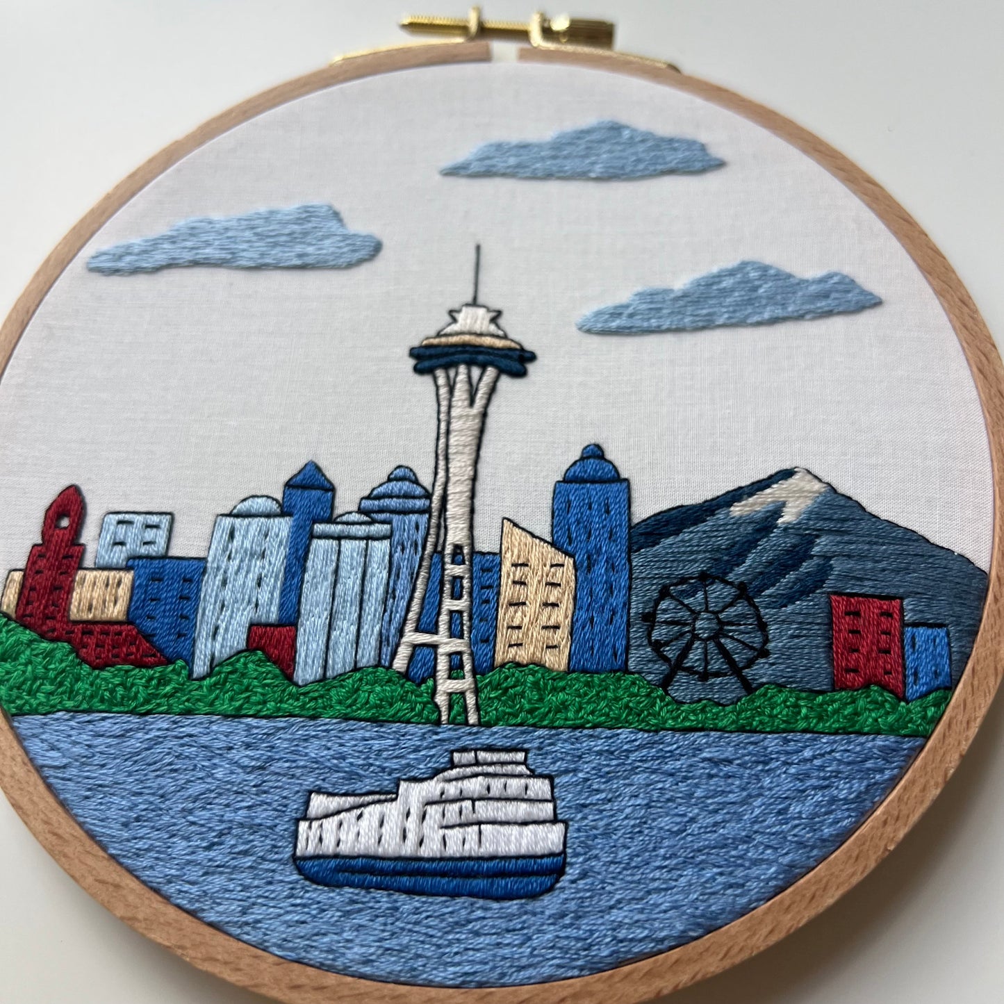Seattle, WA, Skyline - Hand Embroidery Pattern (PDF)